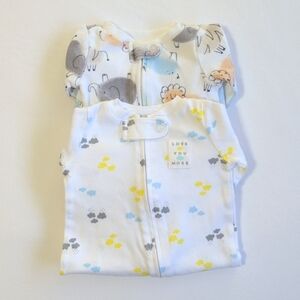 carter's 2-pack cotton zipper footie sleeper pajamas neutral unisex newborn baby